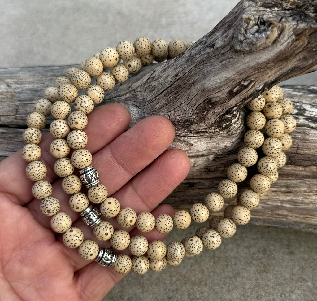 Natural Lotus Seed 108 Beads Prayer Mala - DharmaObjects