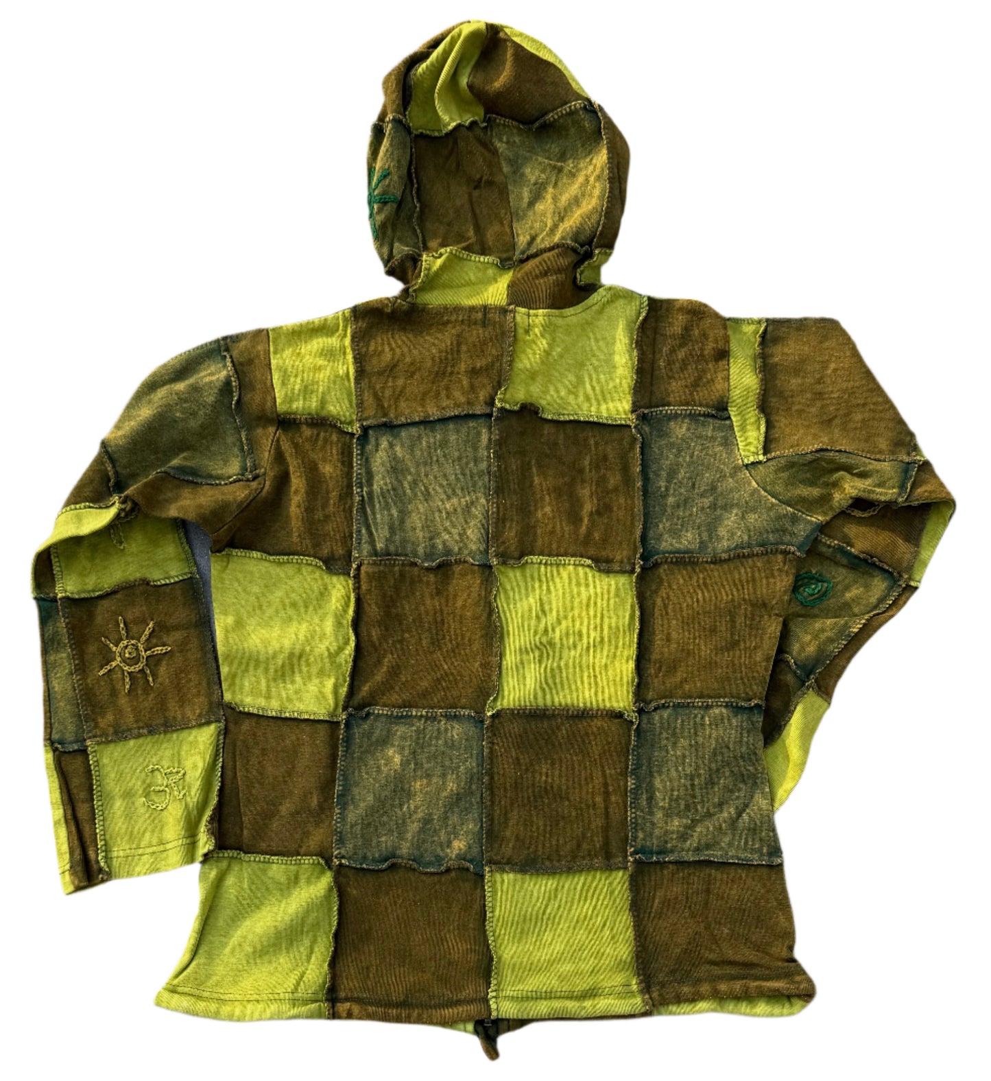 Patchwork Embroidered Hoodie Jacket - Handcrafted in Nepal