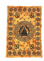 Buddha Om Mani Padme Hum Cotton Wall Hanging, Tibetan Mantra - DharmaObjects