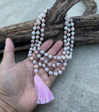 Red Jasper Mala 108 Beads – Hand Knotted Gemstone Meditation Prayer Necklace