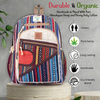 KayJayStyles Orange Patch Handmade Hemp Backpack from Nepal – Mini, Daypack & Large Sizes - DharmaObjects