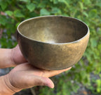 Rare Antique Thadobati Himalayan Singing Bowl 7" | F Note Heart Chakra Healing Bowl with Suede Mallet & Cushion - DharmaObjects