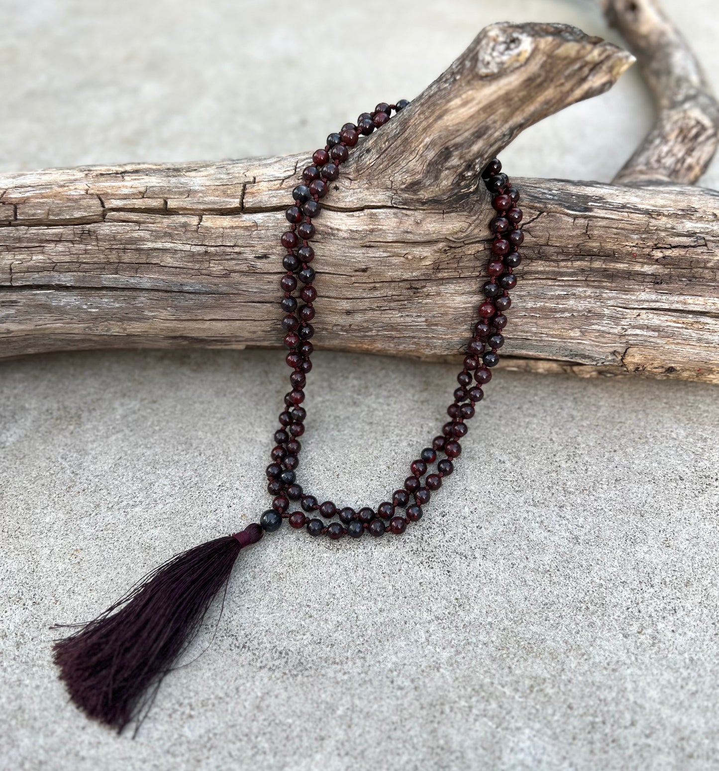 108 Beads Hand-Knotted Dragon Blood Stone Mala Rosary | Natural Gemstone Meditation Necklace | Japa Mala for Healing, Grounding, and Chakra Balancing