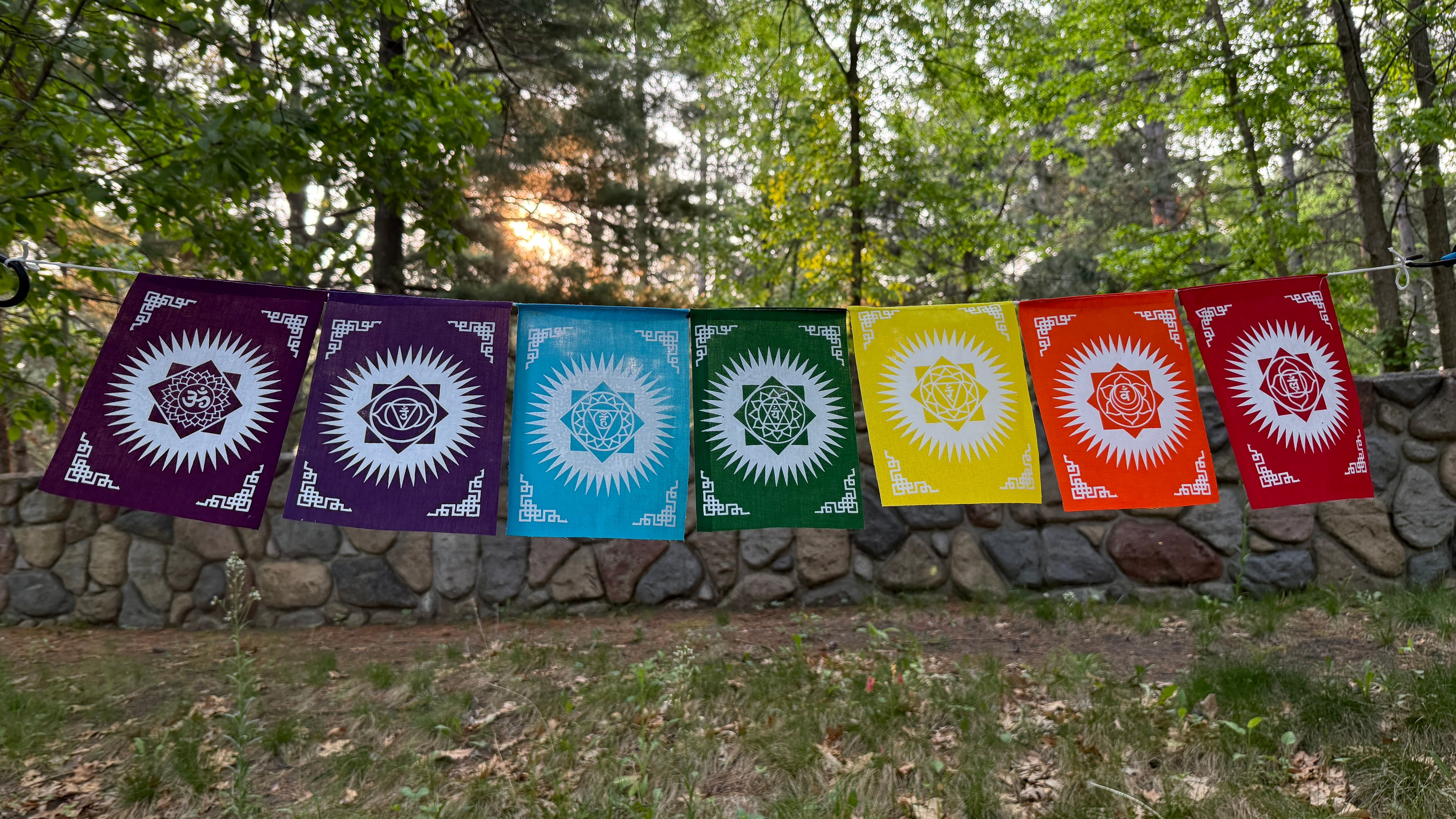 Chakra Banner Seven Chakra Prayer Flag, Prayer Flag Hanging