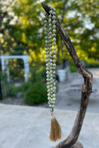 Serpentine Mala 108 Beads – Hand Knotted Gemstone Meditation Prayer Necklace