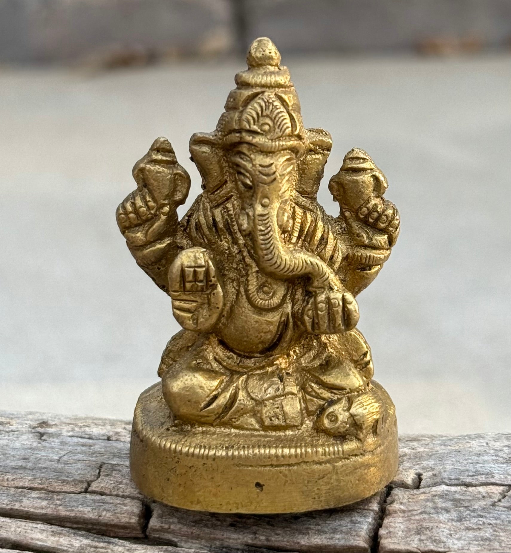 Small Ganesha Statue Solid Brass Handcrafted In India - DharmaObjects