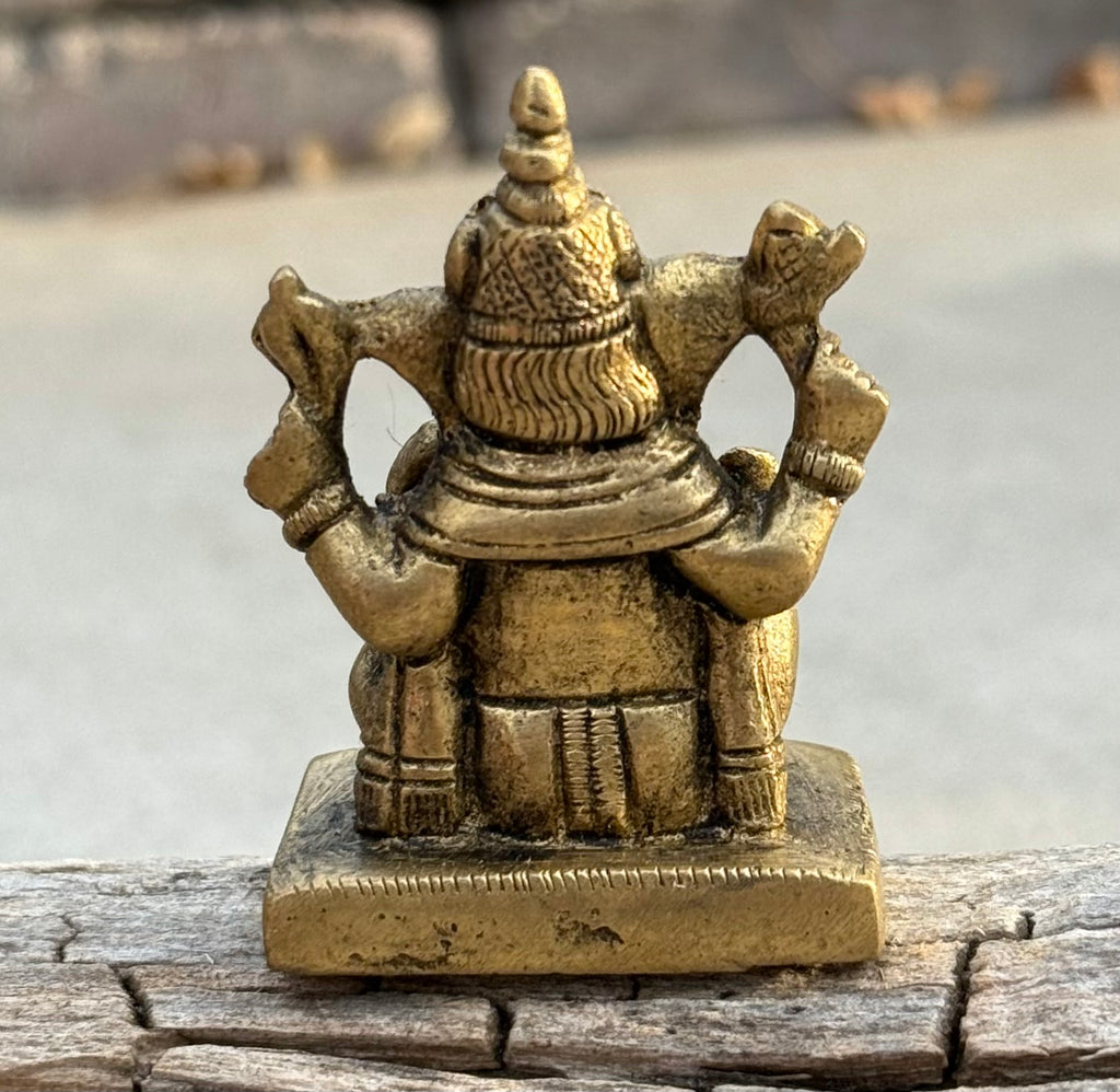 Small Ganesha Statue Solid Brass Handcrafted In India - DharmaObjects