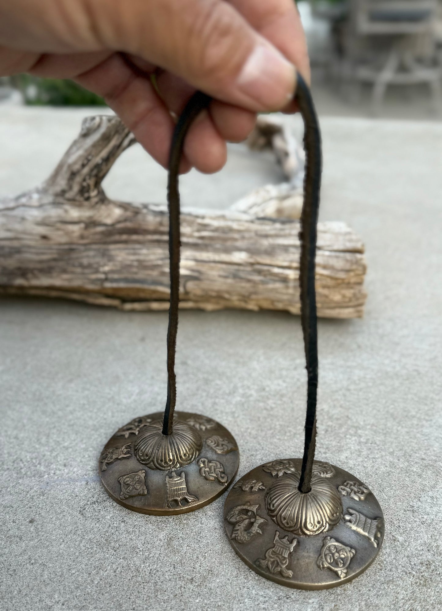 Tibetan Buddhist Meditation Yoga 8 Lucky Symbols Tingsha Cymbal Bell Chimes With Pouch