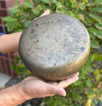 Rare Antique Mani Singing Bowl from the Himalayas 7" – Large Handcrafted Meditation Bowl with A# Note 455 Hz, Cushion & Strikers - DharmaObjects