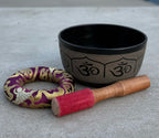 Large Tibetan Singing Bowl Set | Hand Painted Meditation Bowl with Mallet & Ring Cushion for Sound Healing - DharmaObjects