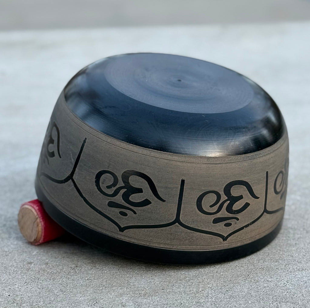 Large Tibetan Singing Bowl Set | Hand Painted Meditation Bowl with Mallet & Ring Cushion for Sound Healing - DharmaObjects