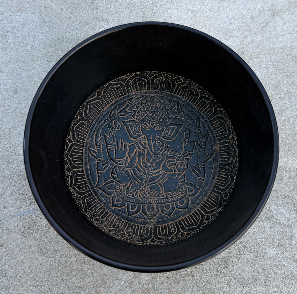 Large Tibetan Singing Bowl Set | Hand Painted Meditation Bowl with Mallet & Ring Cushion for Sound Healing - DharmaObjects