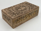 Large Hand Carved Tree of Life Wooden Box Keepsake Storage Multi Utility - DharmaObjects