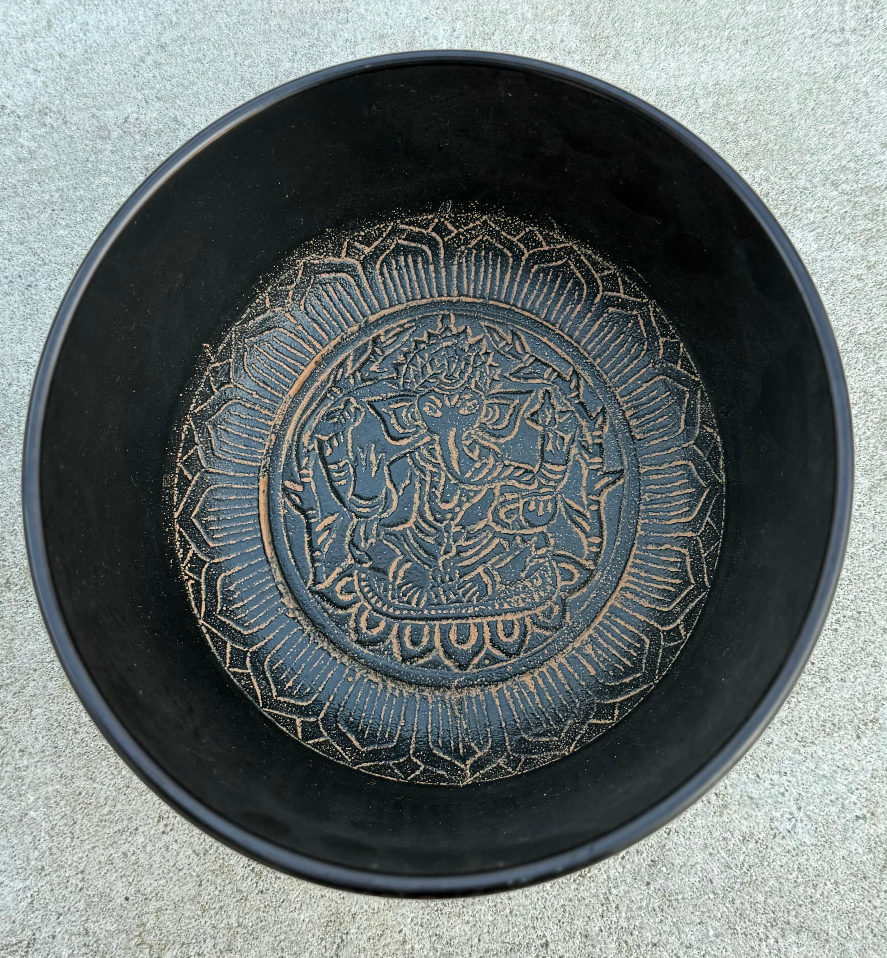 Large Tibetan Singing Bowl Set | Hand Painted Meditation Bowl with Mallet & Ring Cushion for Sound Healing - DharmaObjects
