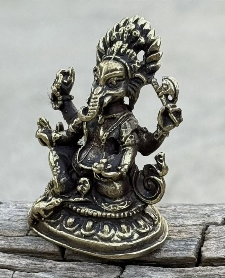 Small Brass Ganesha statue For Wisdom And Wealth From Nepal