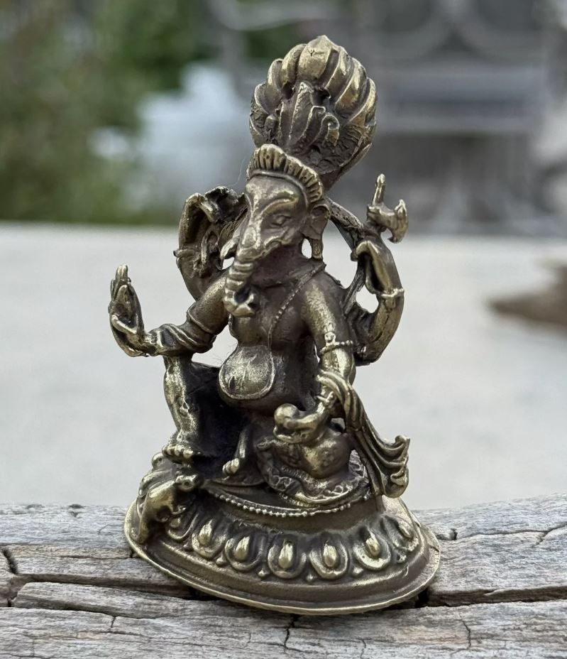 Small Brass Ganesha statue For Wisdom And Wealth From Nepal