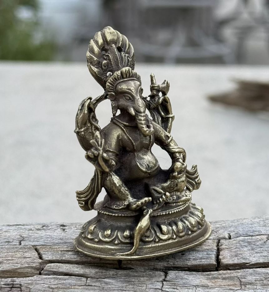 Small Brass Ganesha statue For Wisdom And Wealth From Nepal