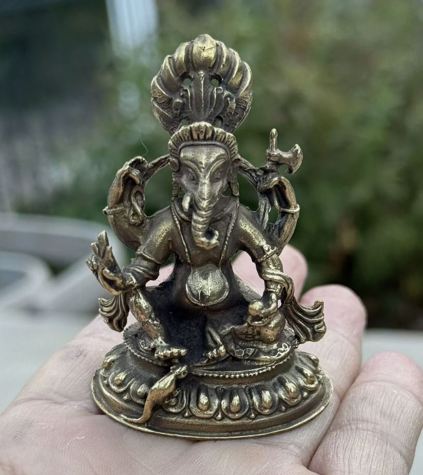 Small Brass Ganesha statue For Wisdom And Wealth From Nepal