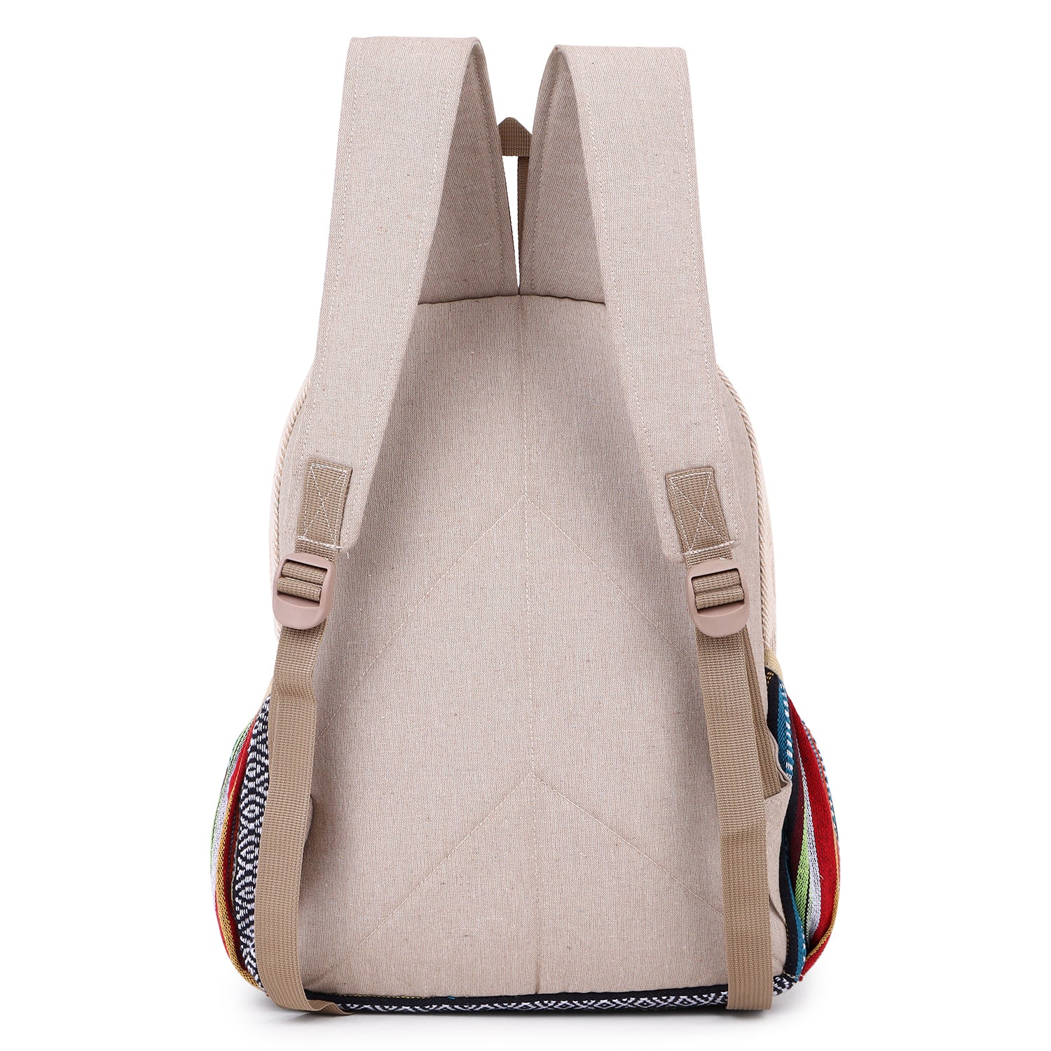 KayJayStyles Natural Handmade Large Multi Pocket Hemp Nepal Backpack (BKPK5) - DharmaObjects