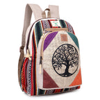 KayJayStyles Natural Handmade Large Multi Pocket Hemp Nepal Backpack (Tree Of Life) - DharmaObjects