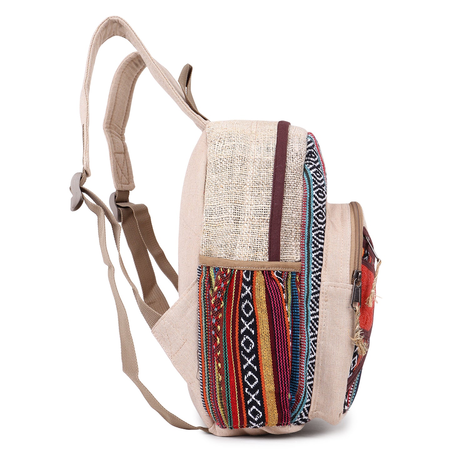 KayJayStyles Handmade Natural Hemp Nepal Backpack Purse for Women & Girls Small Lightweight Daypack