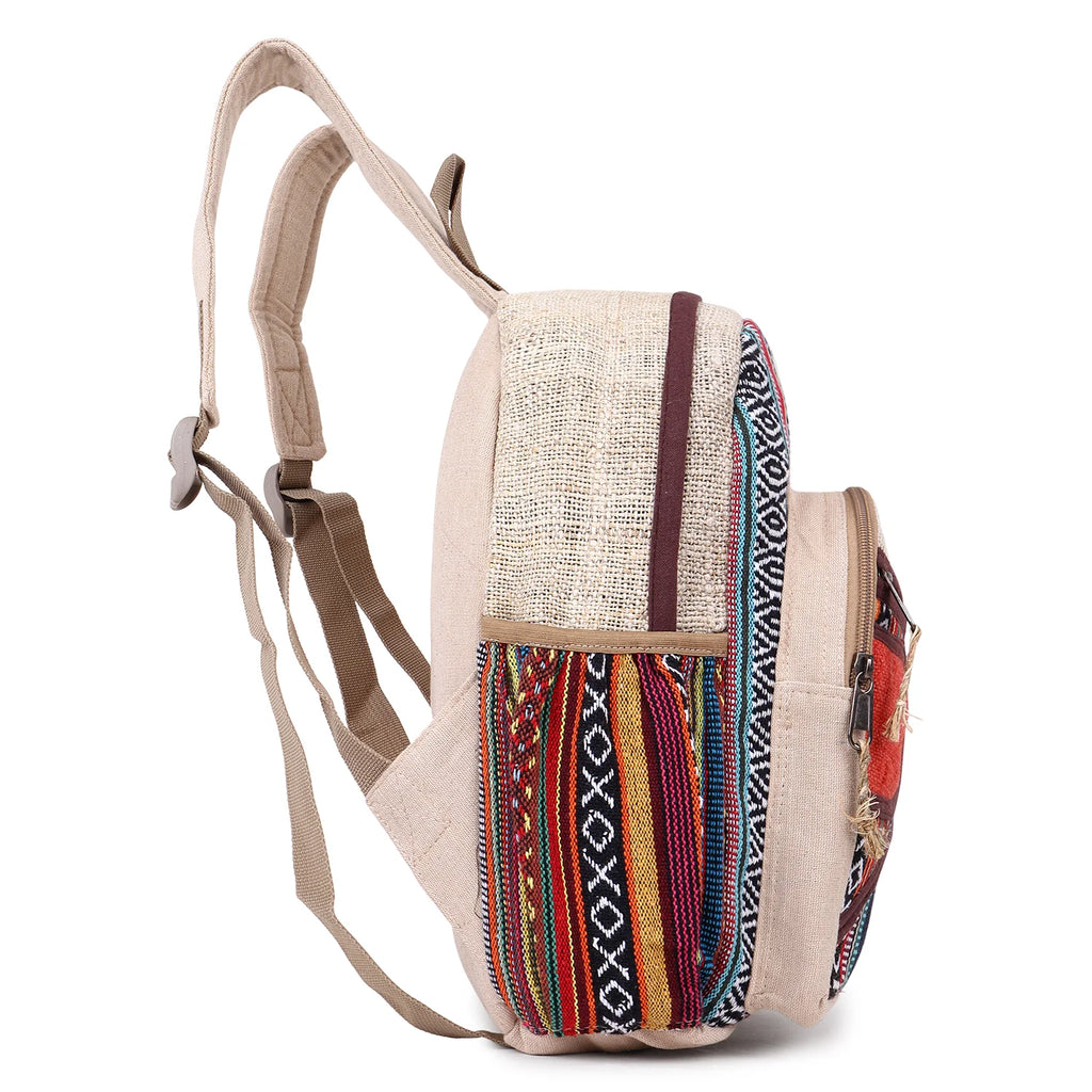 KayJayStyles Orange Patch Handmade Hemp Backpack from Nepal – Mini, Daypack & Large Sizes - DharmaObjects