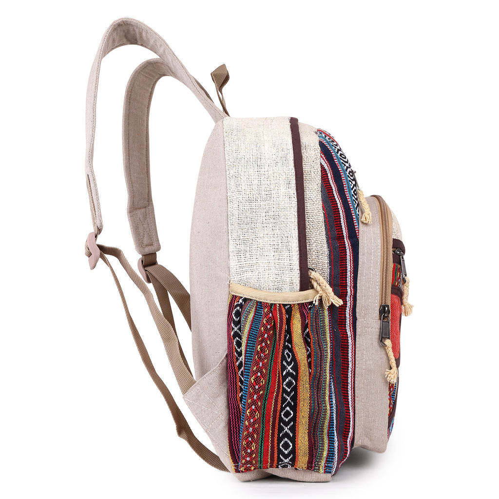 KayJayStyles Orange Patch Handmade Hemp Backpack from Nepal – Mini, Daypack & Large Sizes - DharmaObjects