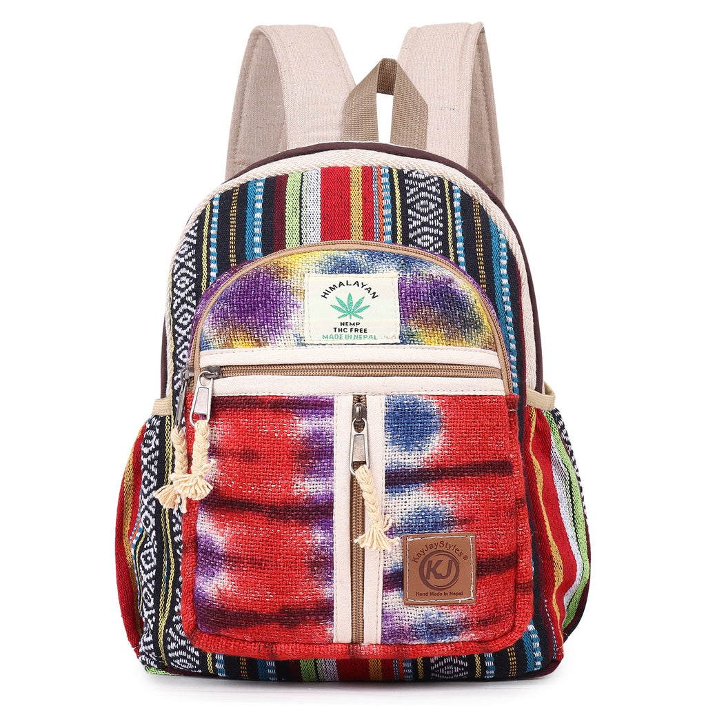 KayJayStyles Tie-Dye Handmade Hemp Backpack from Nepal – Mini, Daypack & Large Sizes - DharmaObjects