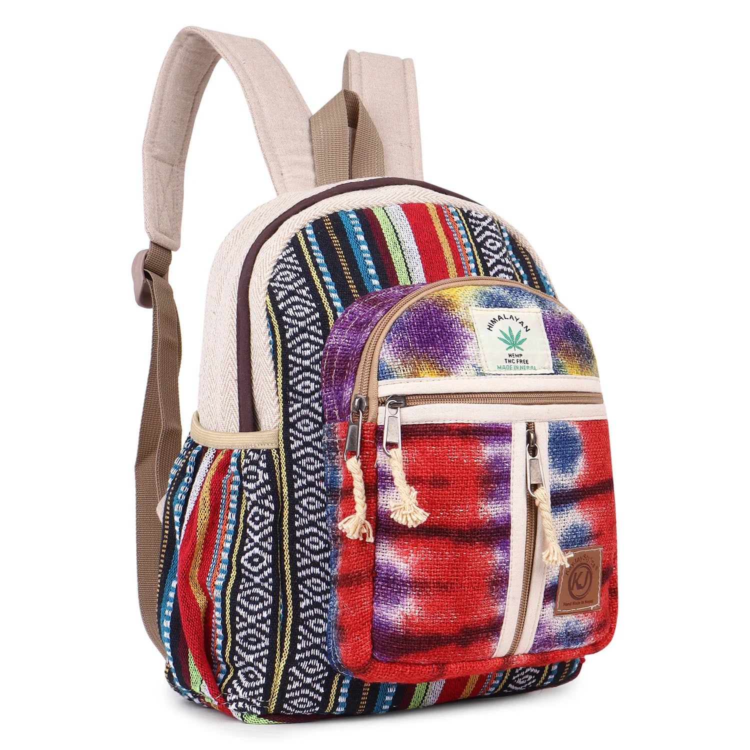KayJayStyles Tie-Dye Handmade Hemp Backpack from Nepal – Mini, Daypack & Large Sizes - DharmaObjects