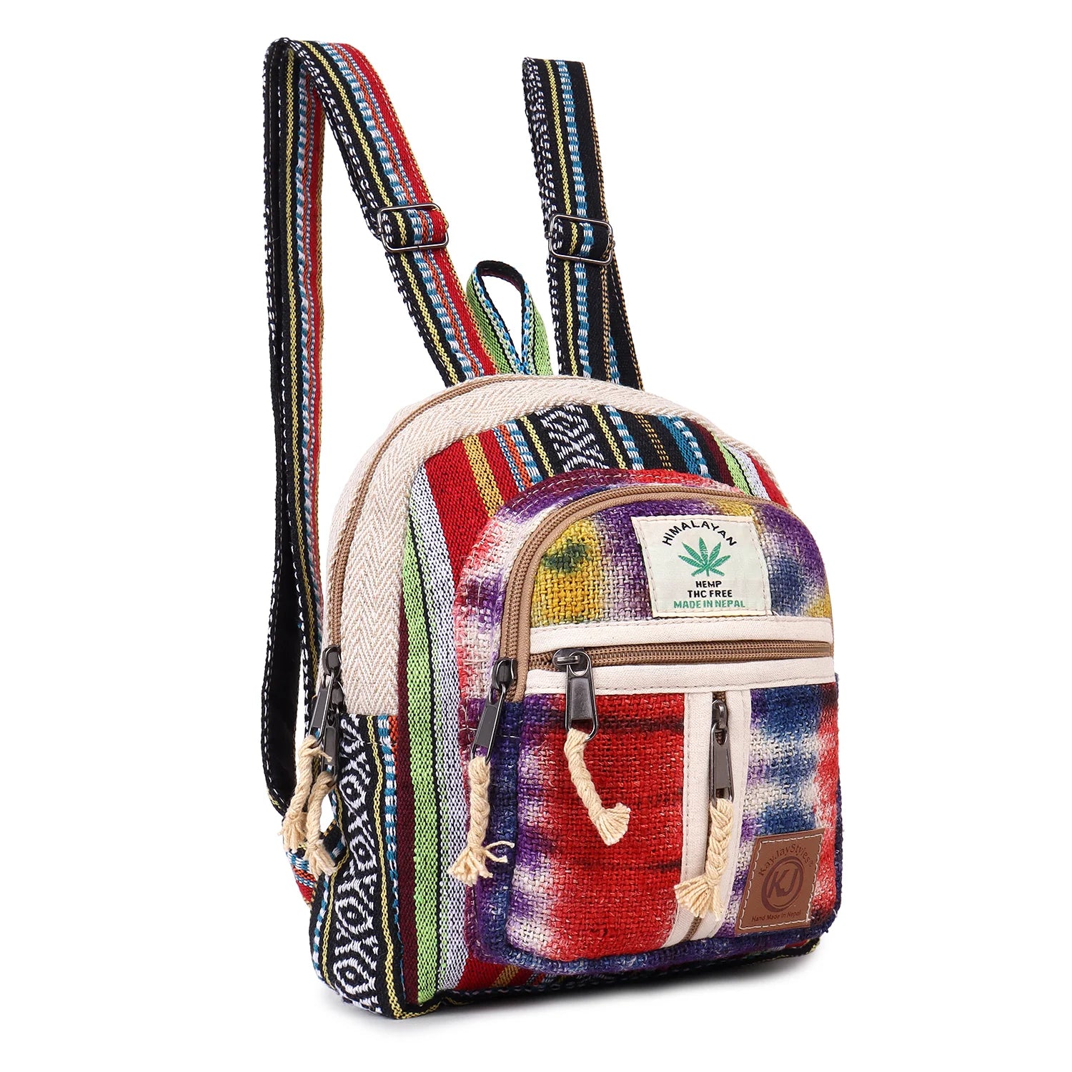 KayJayStyles Tie-Dye Handmade Hemp Backpack from Nepal – Mini, Daypack & Large Sizes - DharmaObjects