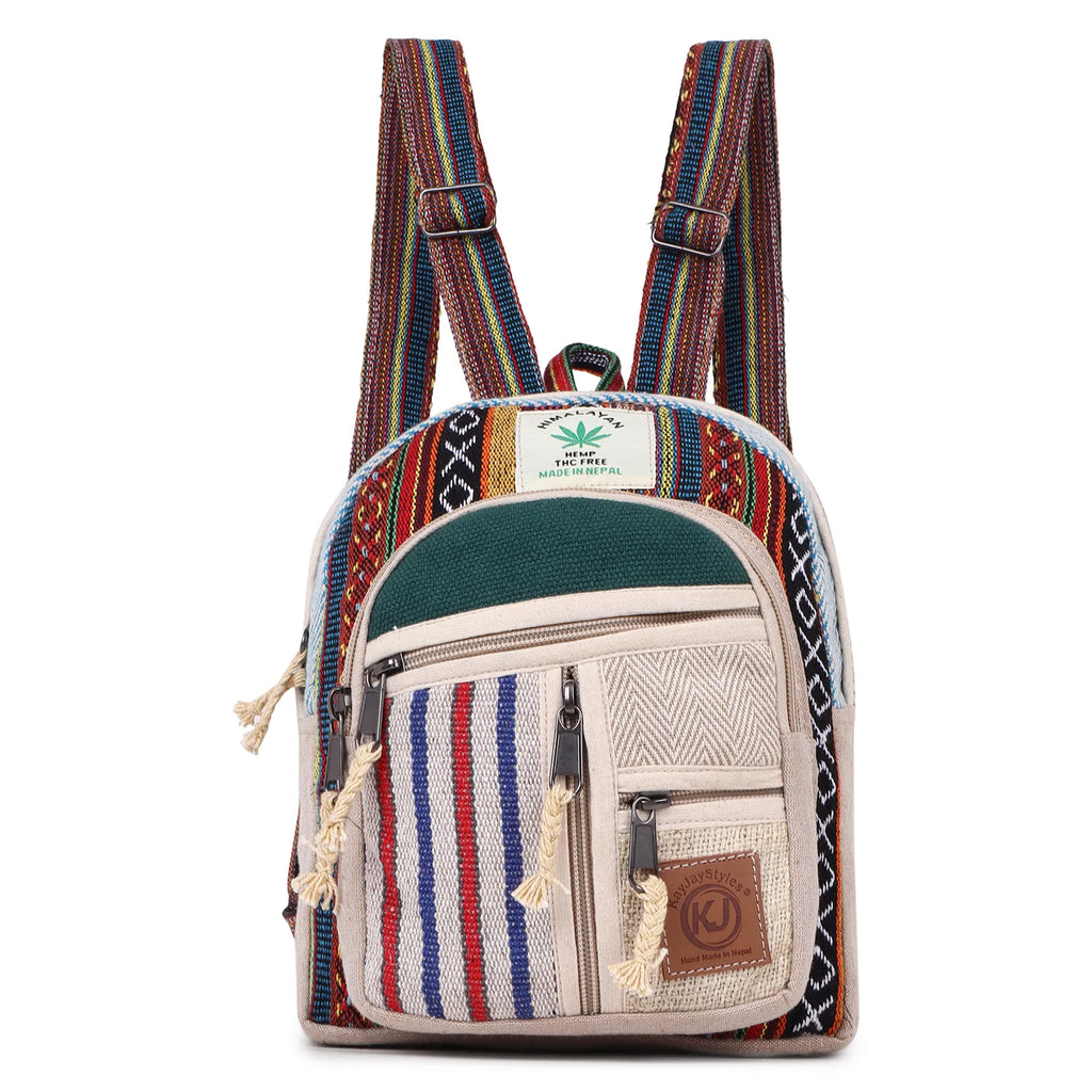 KayJayStyles Green Patch Handmade Hemp Backpack from Nepal – Mini, Daypack & Large Sizes - DharmaObjects