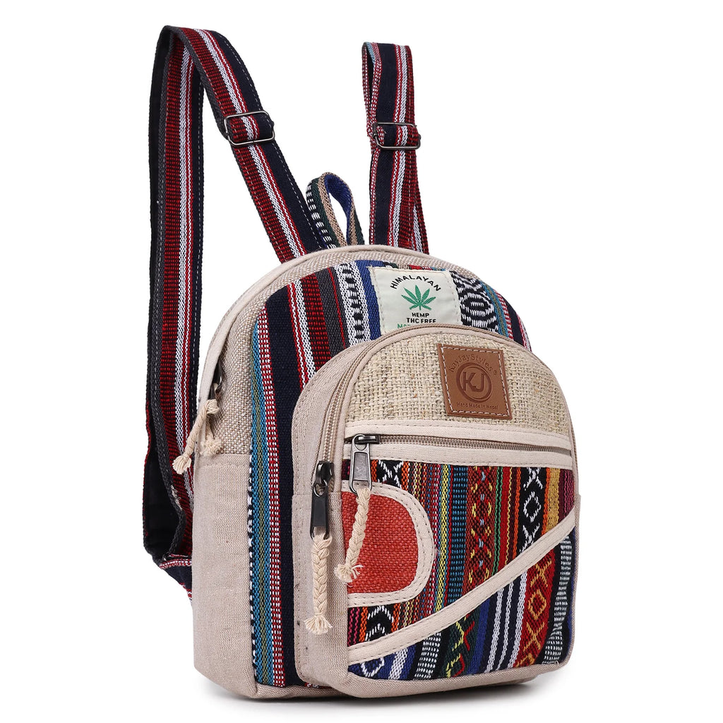 KayJayStyles Orange Patch Handmade Hemp Backpack from Nepal – Mini, Daypack & Large Sizes - DharmaObjects