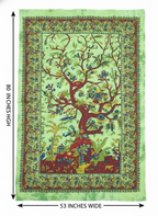 Tree of Life Tapestry Wall Hanging – Boho Beach Throw, Spiritual Nature Wall Decor, Large 80” x 53” Mandala Home Accent - DharmaObjects