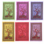Tree of Life Tapestry Wall Hanging – Boho Beach Throw, Spiritual Nature Wall Decor, Large 80” x 53” Mandala Home Accent - DharmaObjects