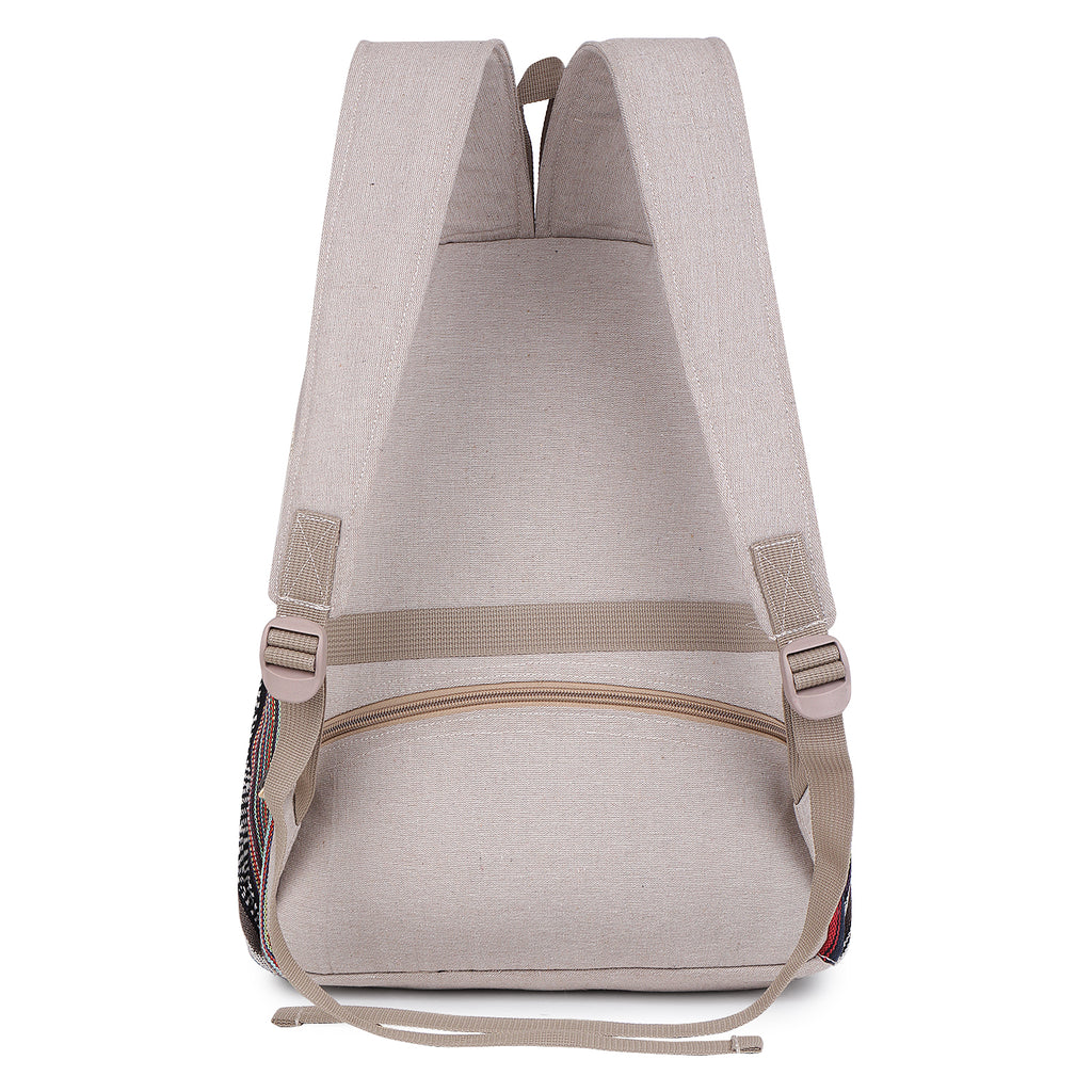 KayJayStyles Natural Handmade Large Multi Pocket Hemp Nepal Backpack - DharmaObjects