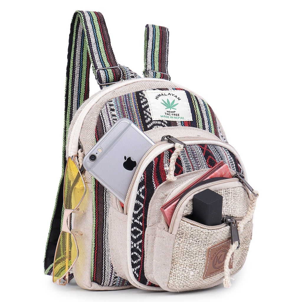 KayJayStyles Handmade Hemp Backpack from Nepal – Mini, Daypack & Large Sizes - DharmaObjects