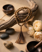 Picture Jasper Gemstone 108 Bead Mala | Hand-Knotted Meditation Necklace | Yoga Prayer Beads | Earthy Spiritual Jewelry - DharmaObjects