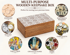 Hand-Carved Lotus Wooden Keepsake Box Jewelry Storage Box