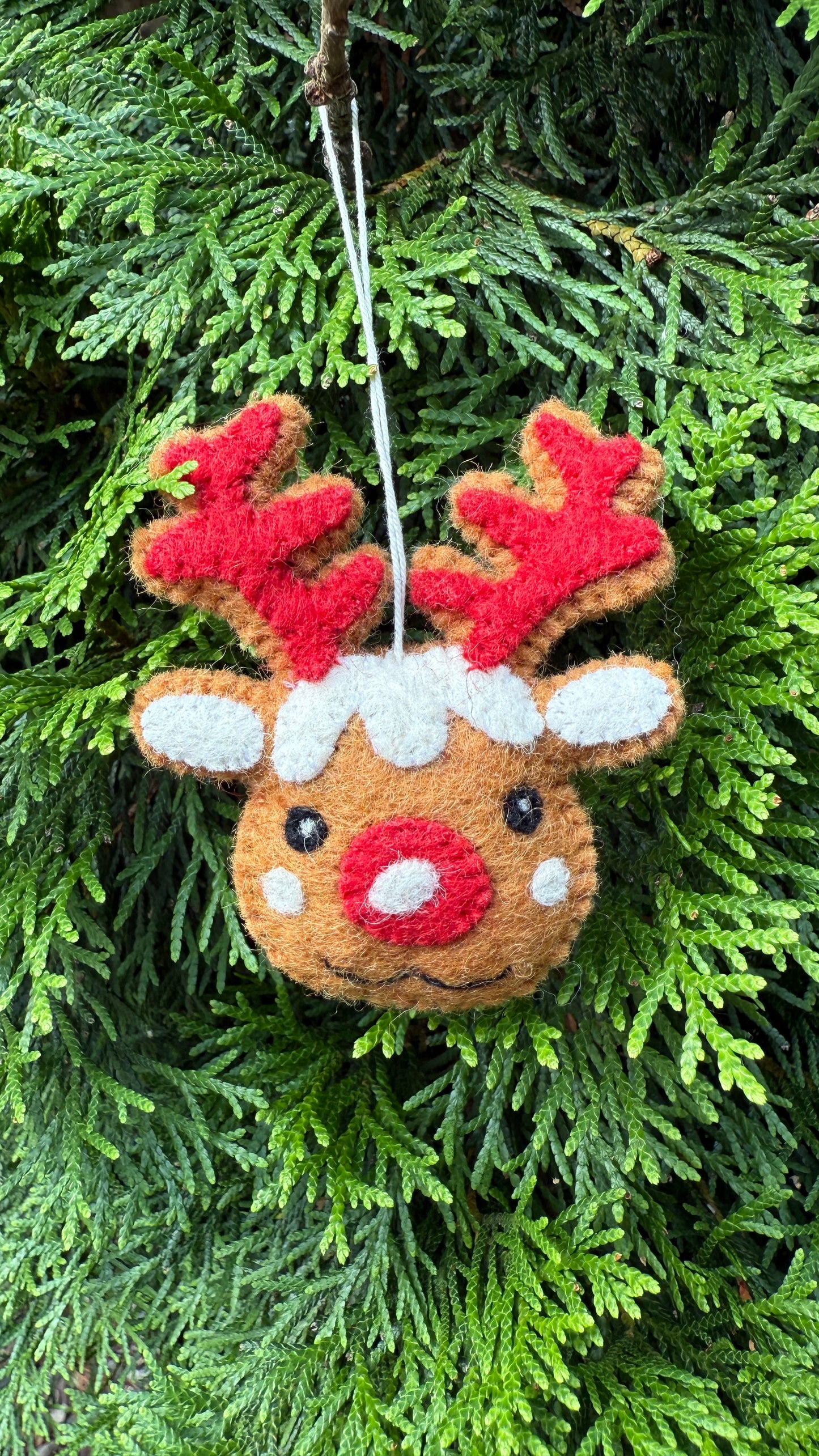 Needle Felted Star Christmas Tree/Bell/Reindeer Ornament - Felt Christmas Decor – Biodegradable Hanging Decoration