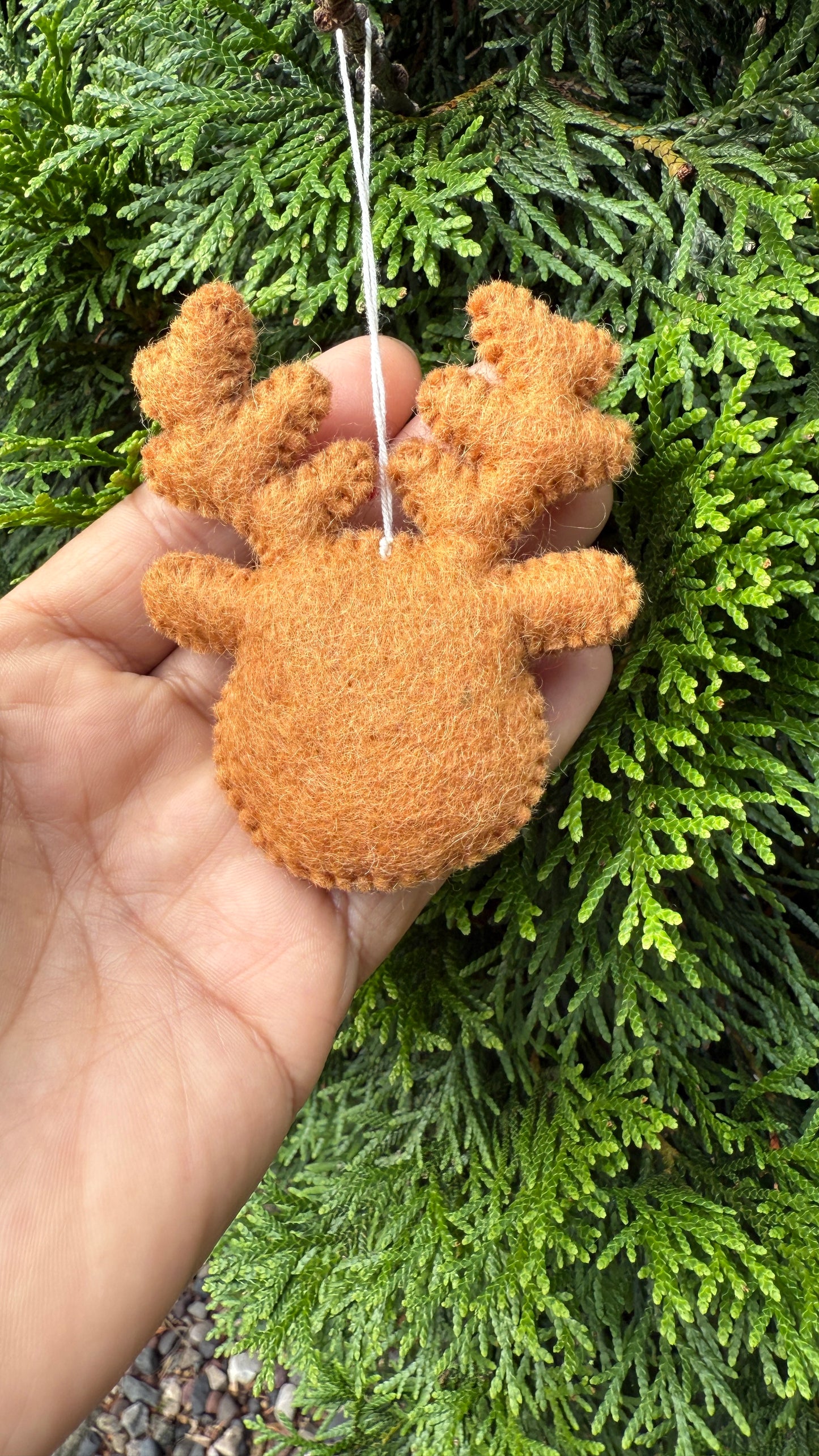 Needle Felted Star Christmas Tree/Bell/Reindeer Ornament - Felt Christmas Decor – Biodegradable Hanging Decoration