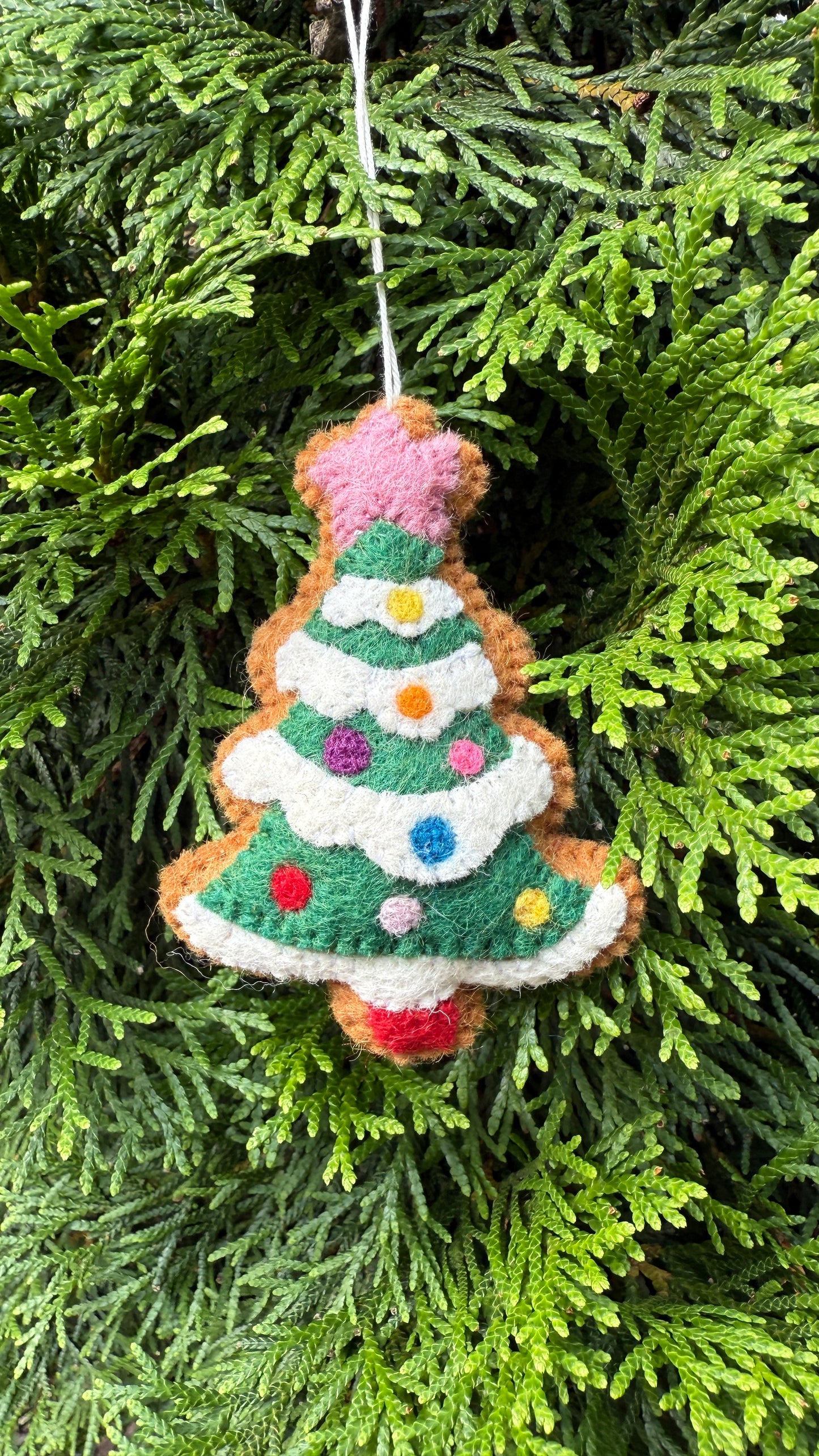 Needle Felted Star Christmas Tree/Bell/Reindeer Ornament - Felt Christmas Decor – Biodegradable Hanging Decoration
