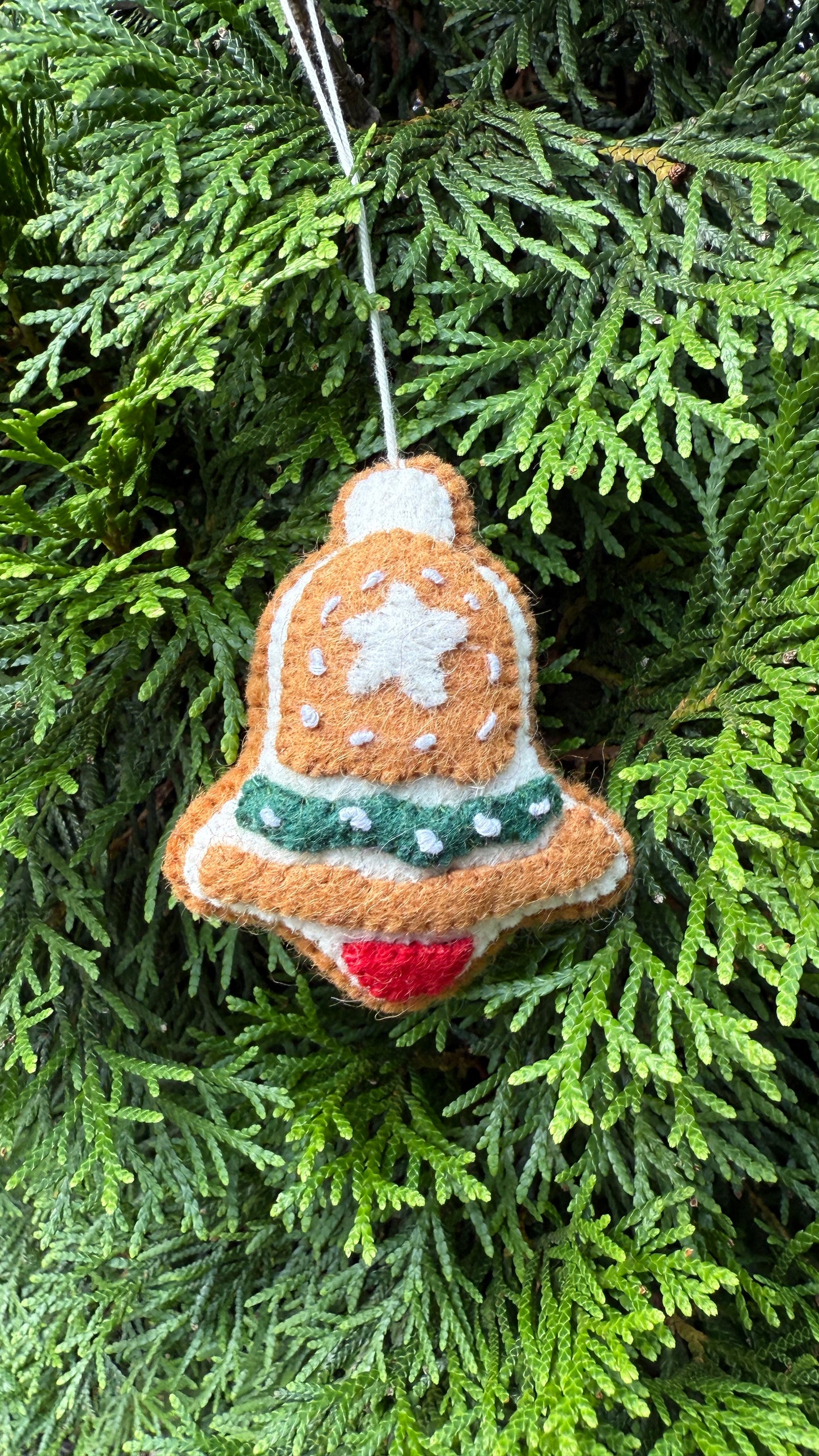 Needle Felted Star Christmas Tree/Bell/Reindeer Ornament - Felt Christmas Decor – Biodegradable Hanging Decoration