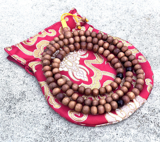 Tibetan Buddhist Sandalwood Mala With Free Mala Bag