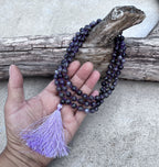 Amethyst Mala 108 Beads – Hand Knotted Gemstone Meditation Prayer Necklace