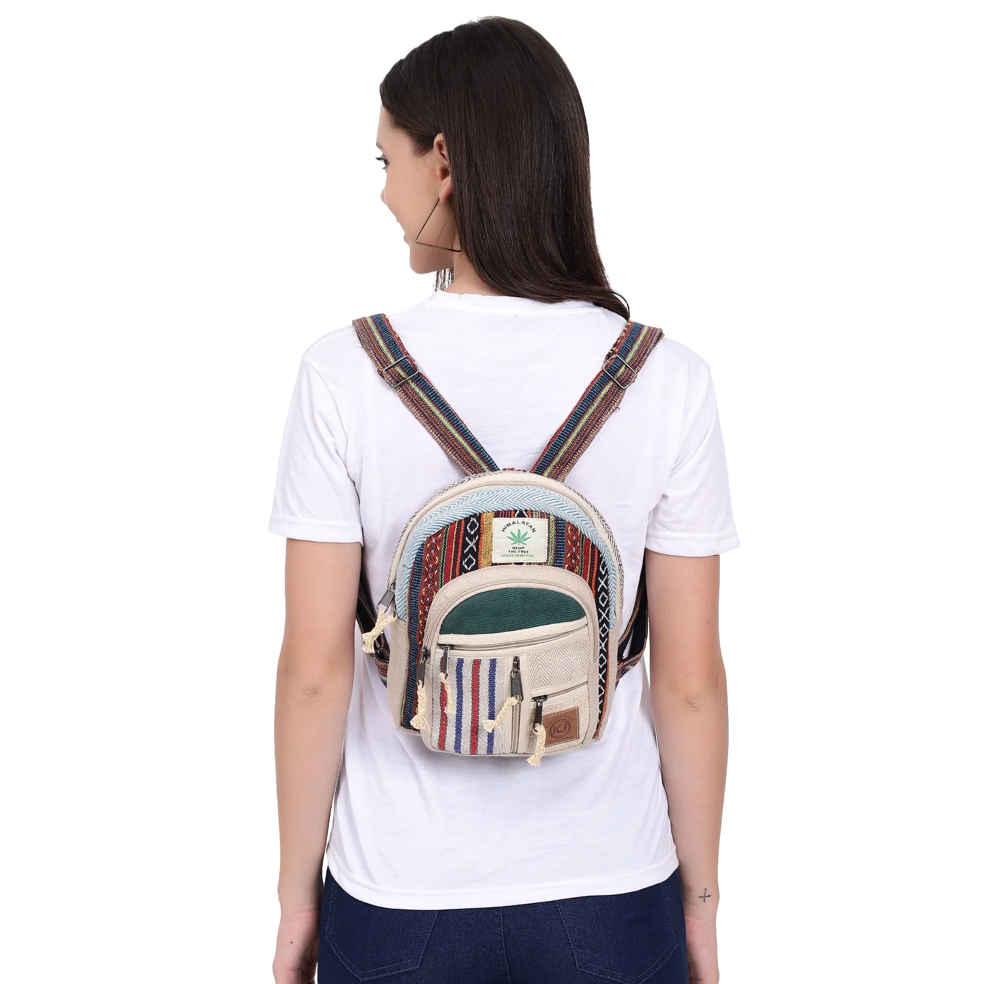 KayJayStyles Green Patch Handmade Hemp Backpack from Nepal – Mini, Daypack & Large Sizes - DharmaObjects