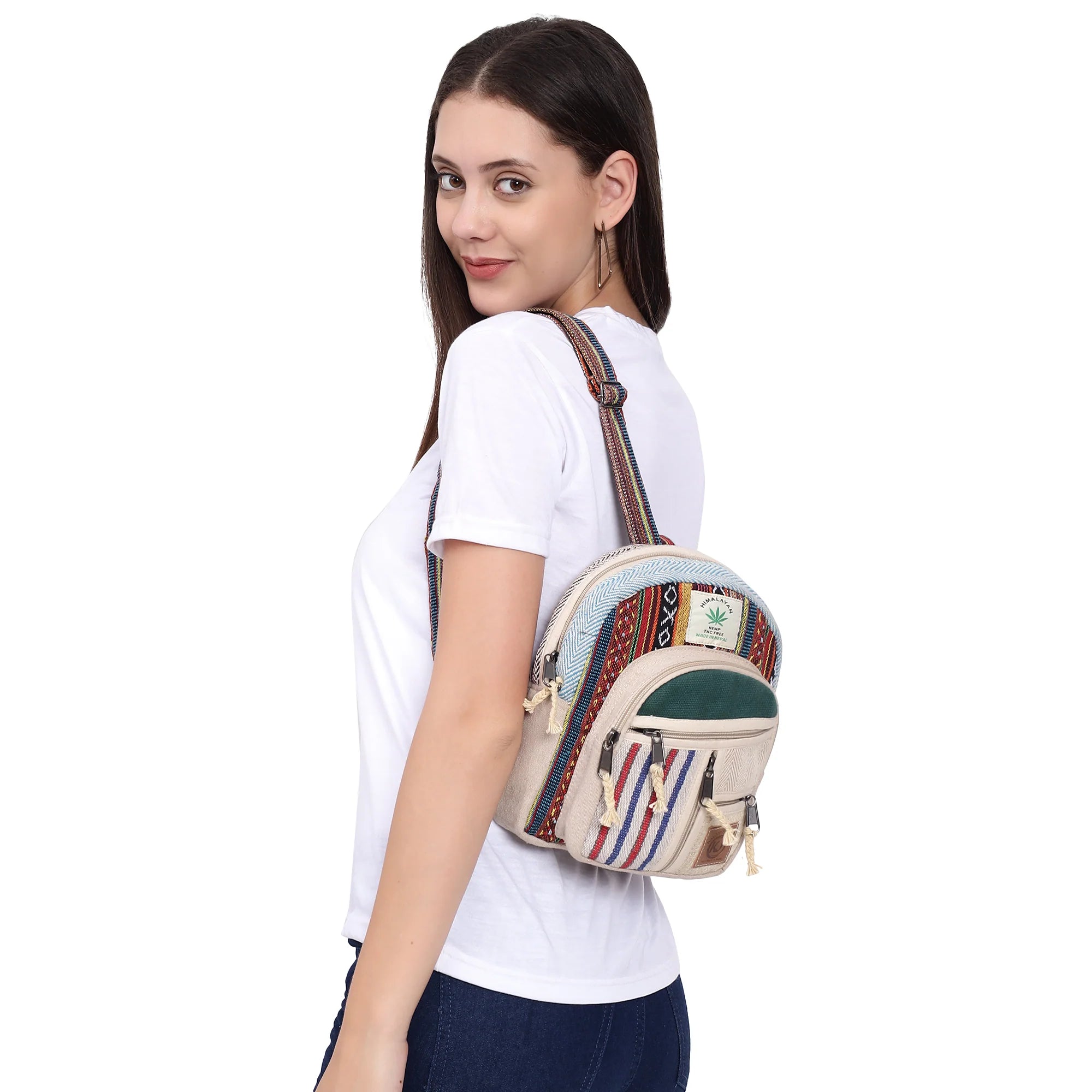 KayJayStyles Green Patch Handmade Hemp Backpack from Nepal – Mini, Daypack & Large Sizes - DharmaObjects