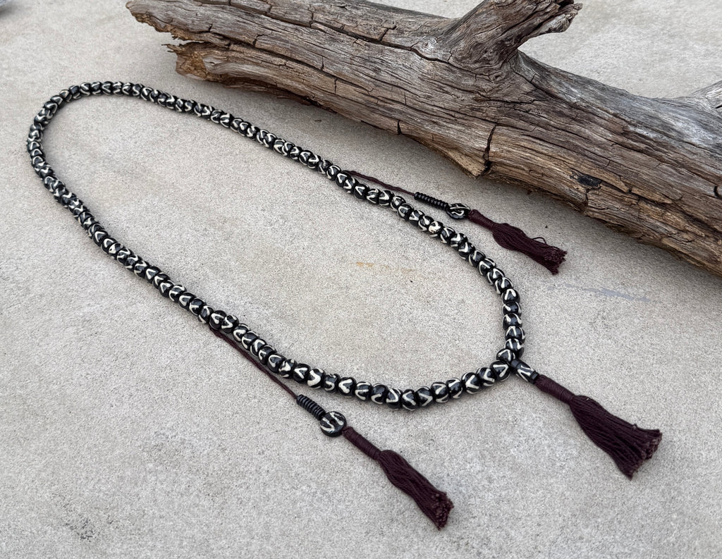 Natural Buffalo Bone 108 Bead Meditation Mala | Tibetan Prayer Beads with Mala Counter | Buddhist Japa Mala | Yoga Meditation Necklace Gift - DharmaObjects