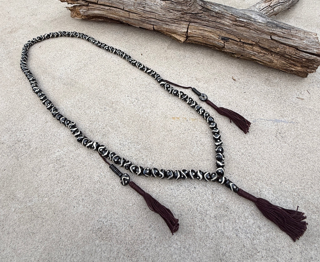 Natural Buffalo Bone 108 Bead Meditation Mala | Tibetan Prayer Beads with Mala Counter | Buddhist Japa Mala | Yoga Meditation Necklace Gift - DharmaObjects