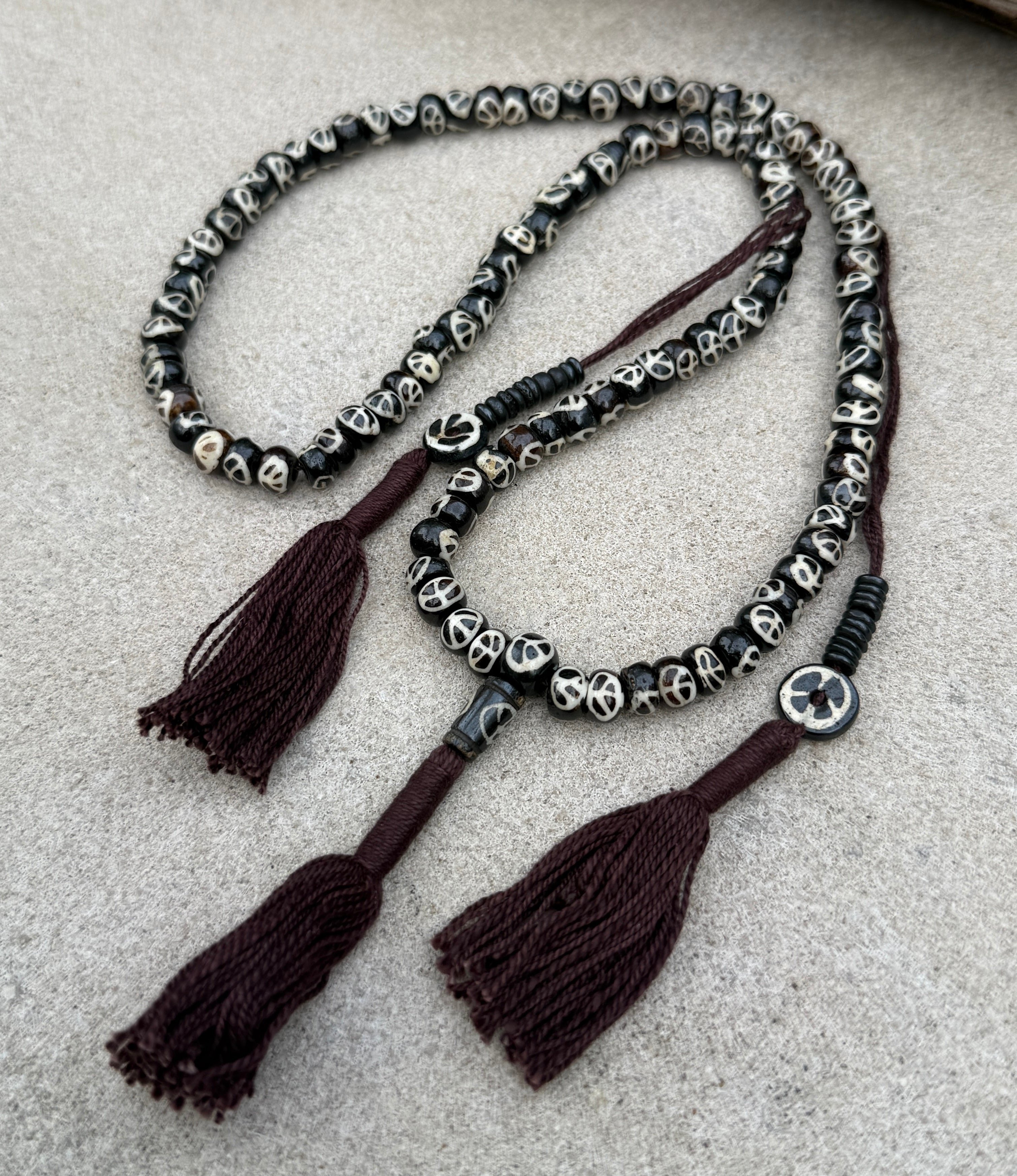 Natural Buffalo Bone 108 Bead Meditation Mala | Tibetan Prayer Beads with Mala Counter | Buddhist Japa Mala | Yoga Meditation Necklace Gift - DharmaObjects