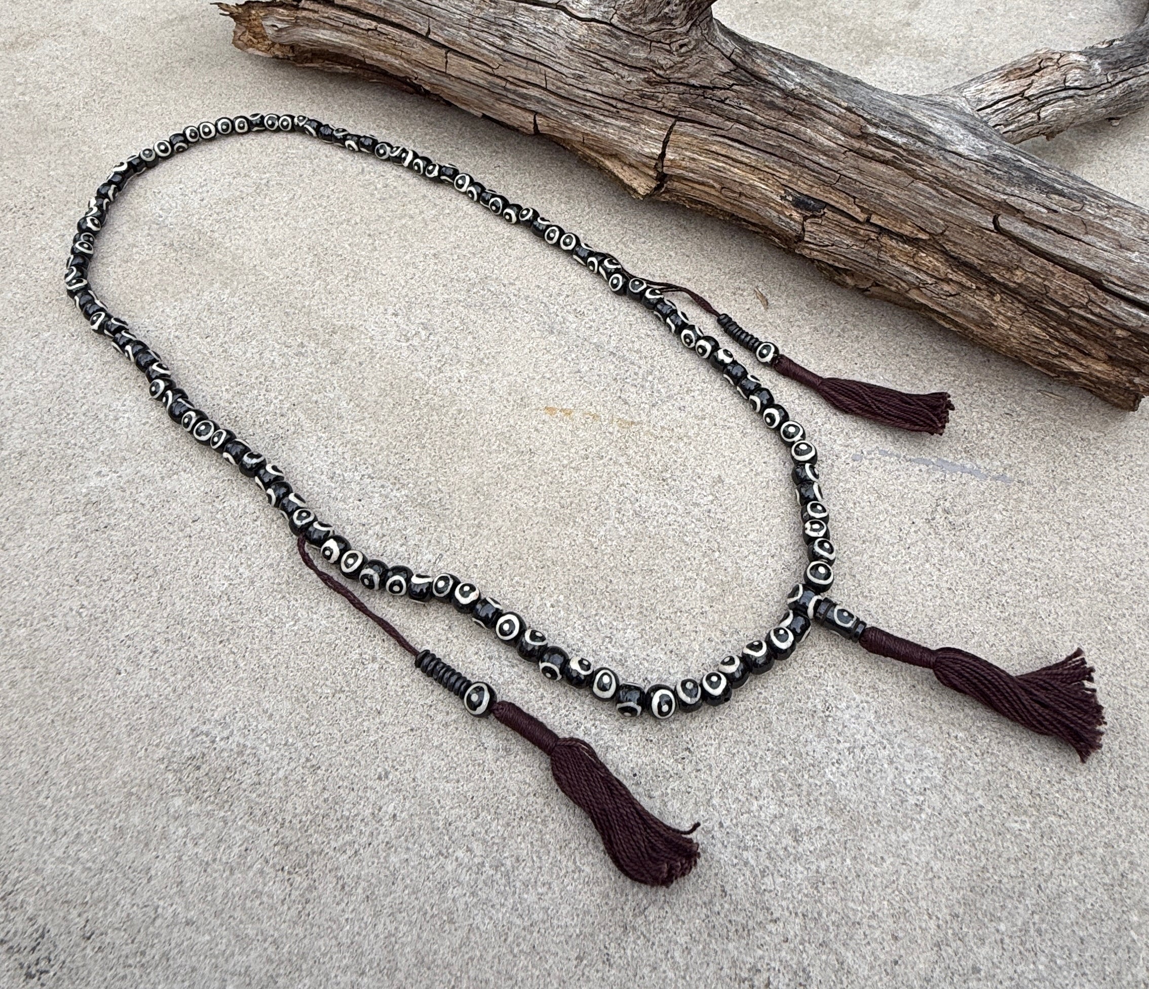 Natural Buffalo Bone 108 Bead Meditation Mala | Tibetan Prayer Beads with Mala Counter | Buddhist Japa Mala | Yoga Meditation Necklace Gift - DharmaObjects